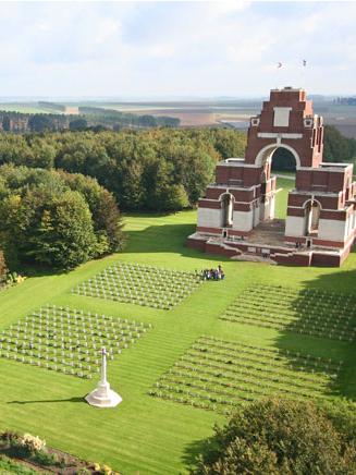 The Thiepval Memorial, inscribed with the names of 72,195 soldiers whose bodies rest unfound