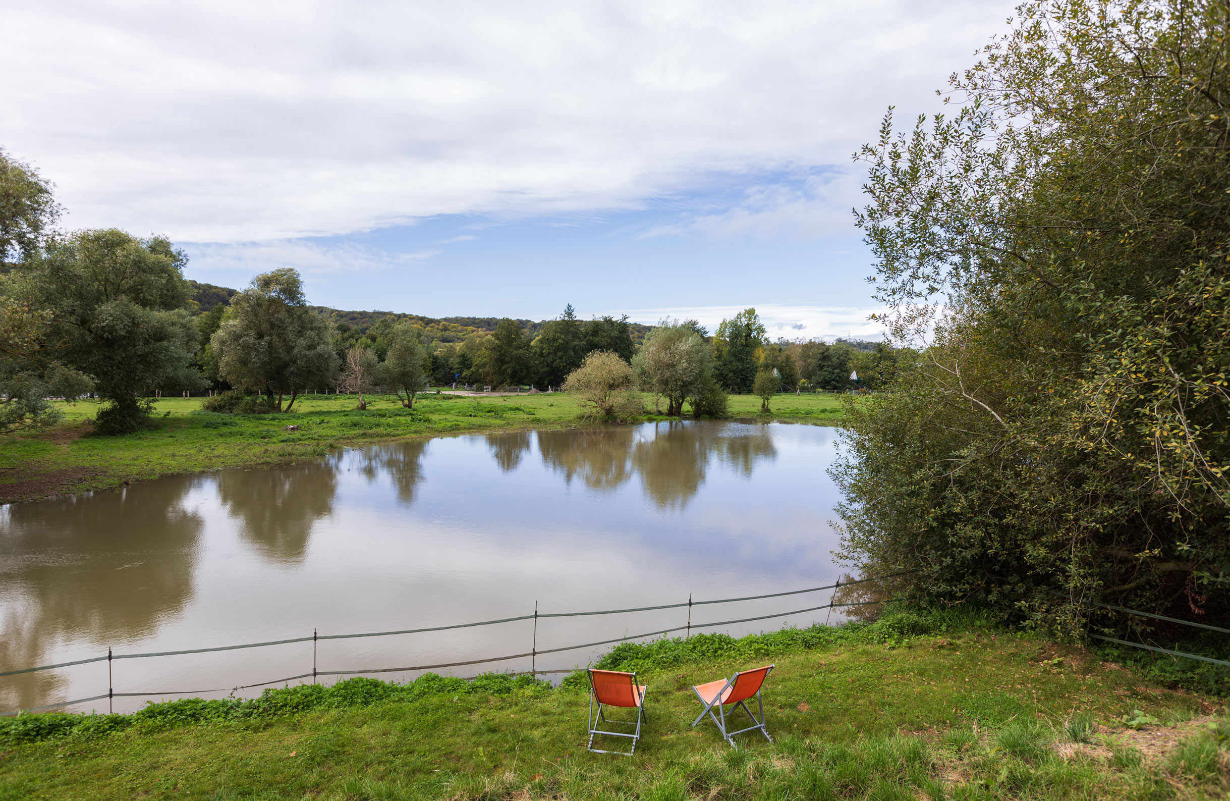 The view from the roof of your luxury accommodation and birdwatching hide ‒ Maison des Oiseaux, an unusaul place to stay in France at the Domaine du Lieu Dieu 