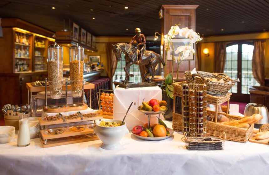 Set yourselves up for the day at the chateau's buffet breakfast