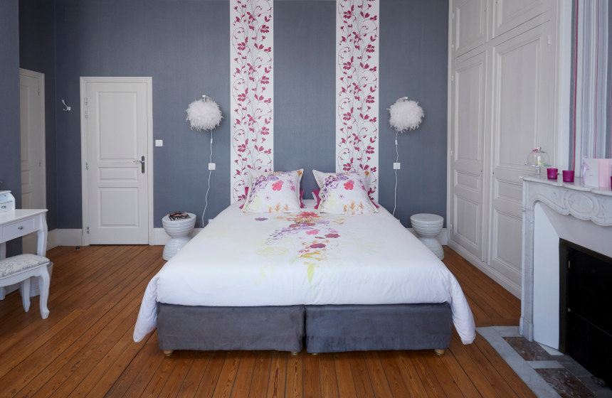 The bedroom at Coeur d'Eden B&B, in Northern France