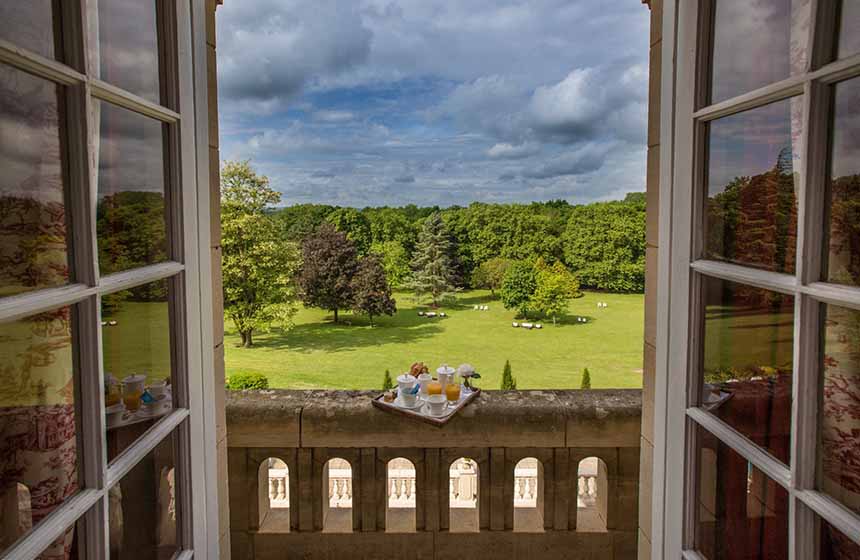 Breathe in nature taking in the stunning view of the grounds from your room at Chateau de la Tour