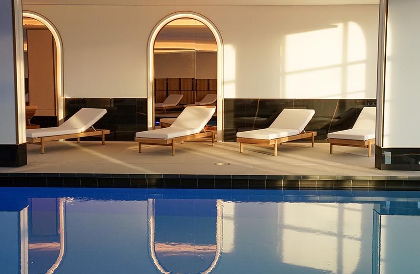 Allow time to relax at the luxury indoor pool during your stay at the Radisson Blu hotel and spa in Dunkirk