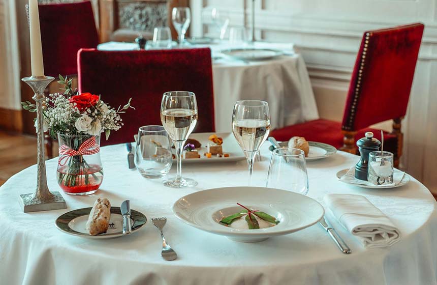 Dine in! Make the most of the fine-dining experience on-site at Chateau d'Ermenonville 