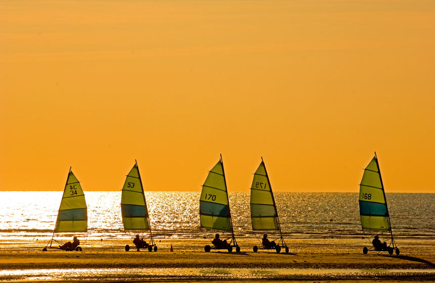 Sand-yachting on Le Touquet's gloriously long and sandy beach