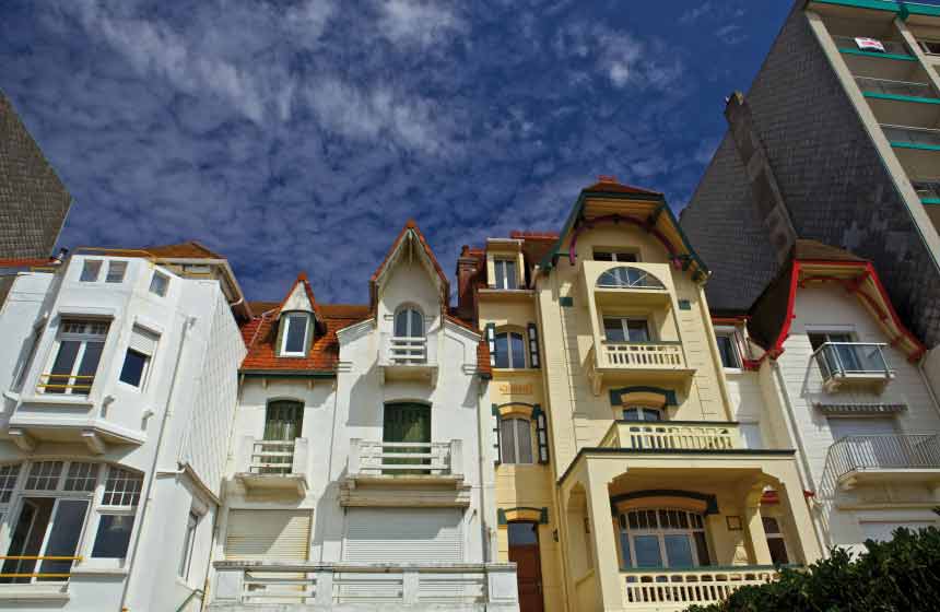 The seaside architecture typical of Le Touquet, Northern France