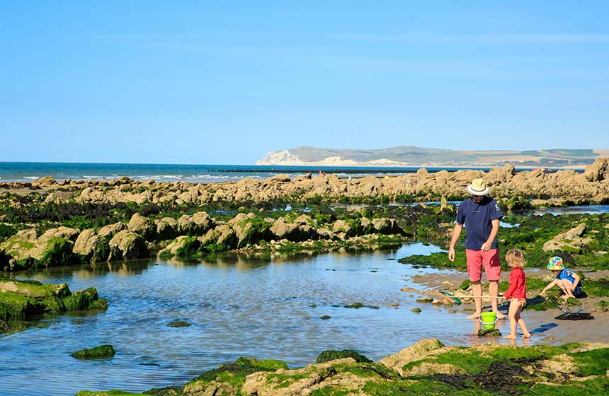 There are plenty of opportunities to enjoy family fun rockpooling on the nearby Opal Coast