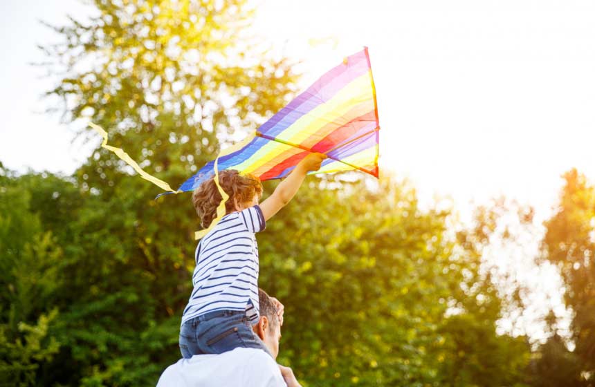 There’s family fun to be had flying kites on a French gite holiday at Villa des Groseilliers in Northern France