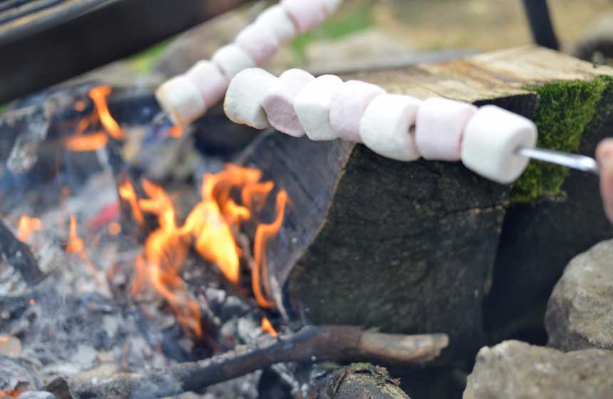 Kids will be in their element toasting marshmallows outside