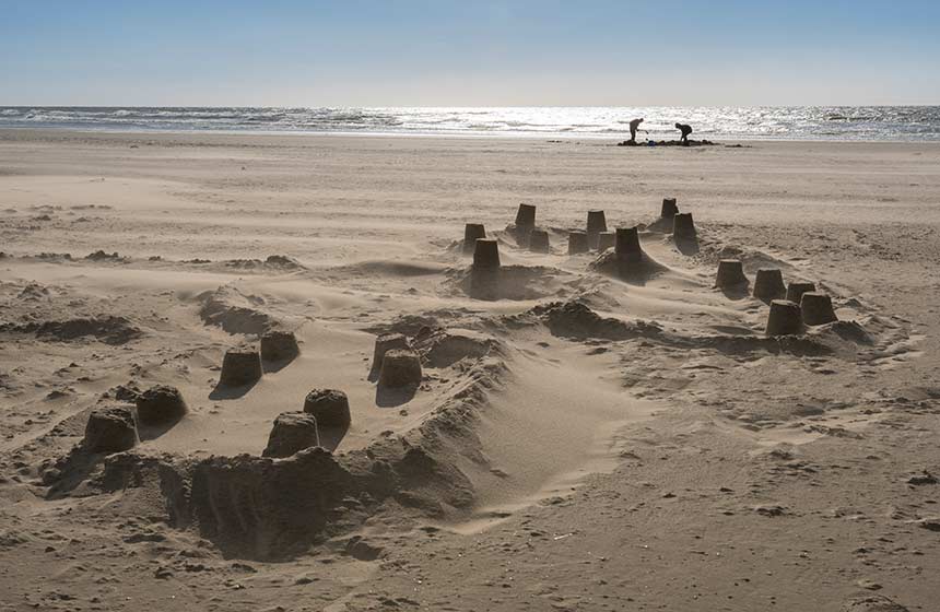 Make sandcastles and family memories on the coast near your woodland cabin