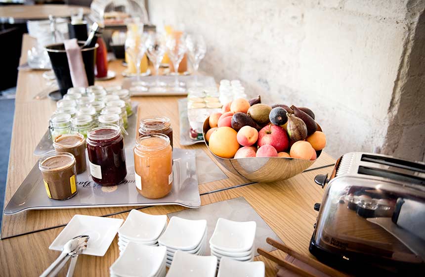 Full French breakfast at Domaine-de-Barive