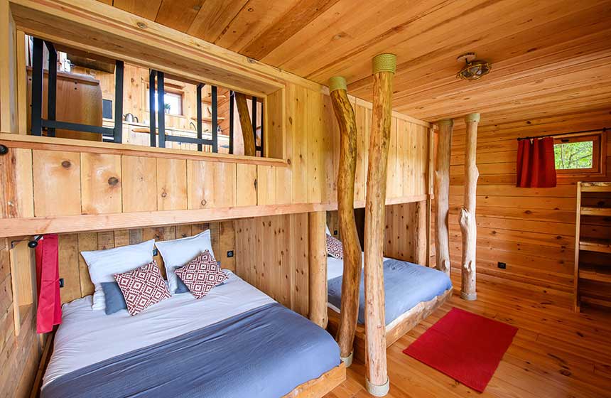 Get all the feels of nature inside Cabanes de La Réserve's family cabins