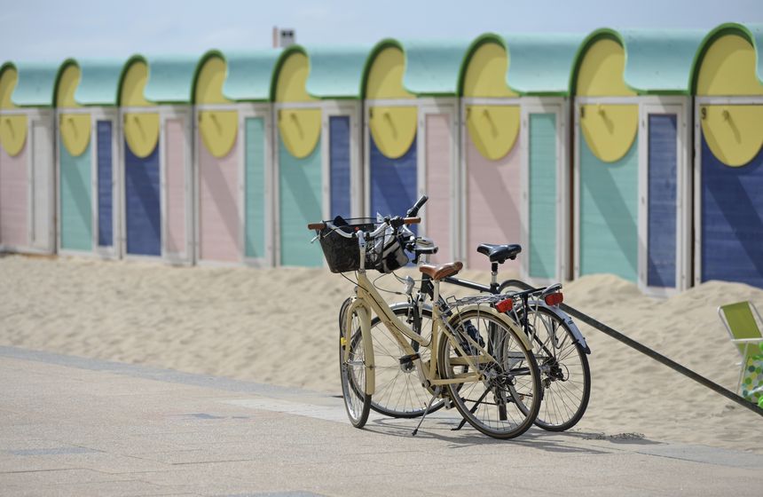 Colourful beach-huts on the beach at Malo les Bains, famous for WW2’s Operation Dynamo in Dunkirk