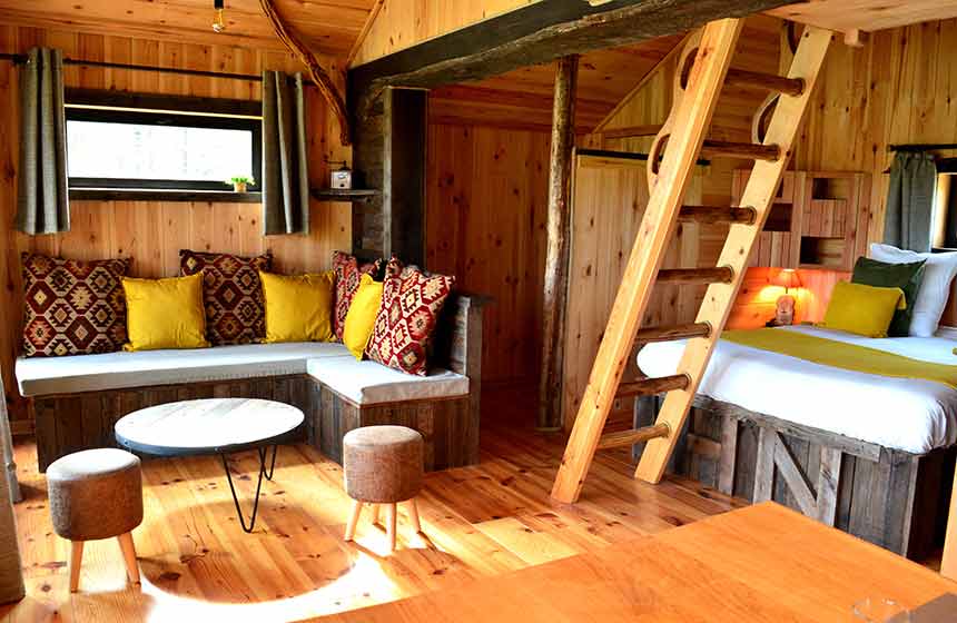 All the feels of nature inside your family cabin at Cabanes de La Réserve