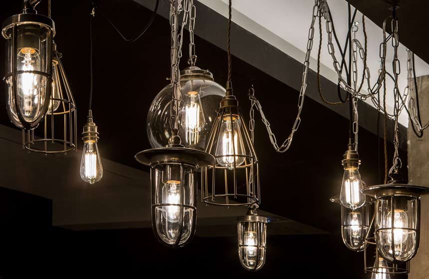 The restaurant’s lighting recalls the miners who lived and worked right here