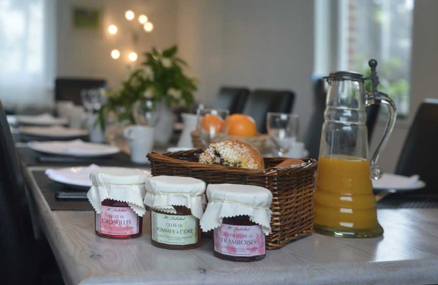 The table in the gite’s dining room is perfect for family weekend breaks or large groups of friends getting together on a French gite holiday