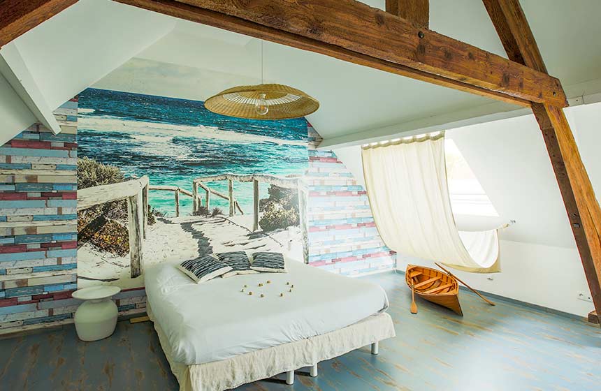 The Mer gite’s bedroom at 'S'evader entre Terre et Mer'