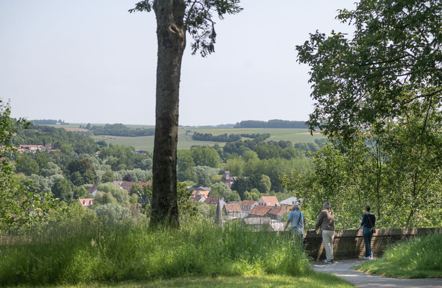 Montreuil sur Mer is perched high on a hillside and you can walk around the town following the ramparts