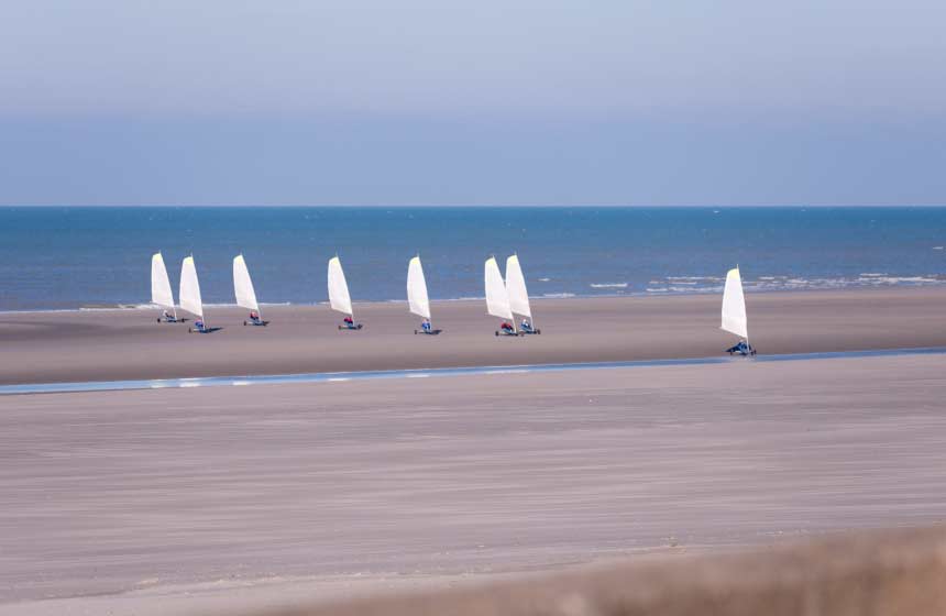 Making the most of the vast sandy beaches with sand-yachting