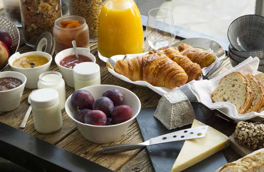 A full French breakfast at your Calais accommodation 