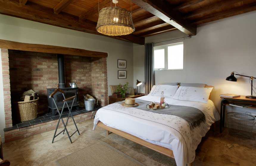 The lovely modern-rustic decor of your romantic Northern France gite