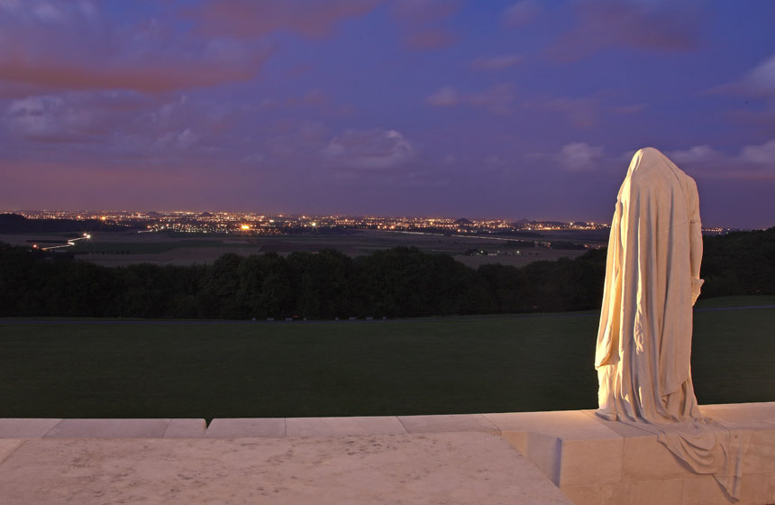 The Canadian WW1 memorial at Vimy is also on the remembrance trail