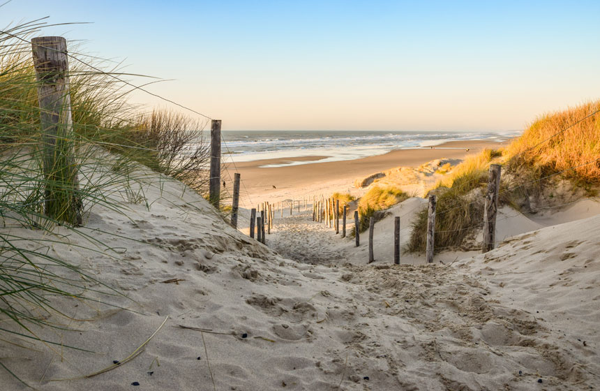 The famous sand dunes at Le Touquet on the Opal Coast in Northern France