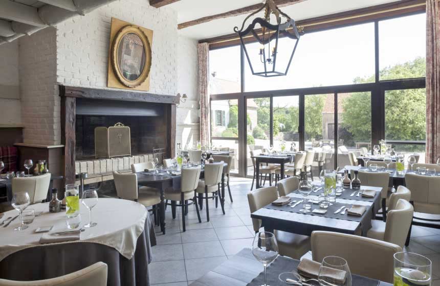 The chic interior of Ferme du Vert’s restaurant