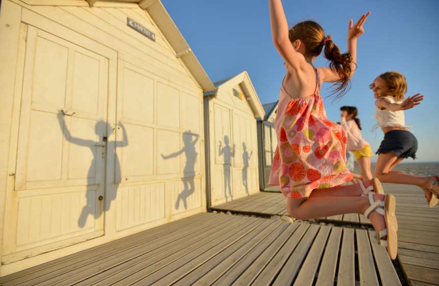 Beach-huts by the sea in Cayeux-sur-Mer, Northern France