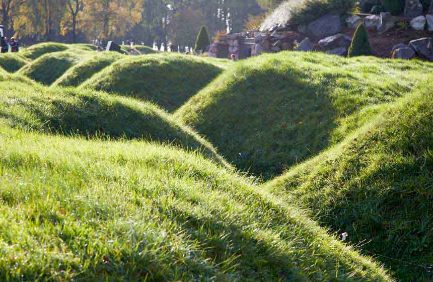 In Beaumont-Hamel on the WW1 remembrance trail, you can still see remains of the trenches