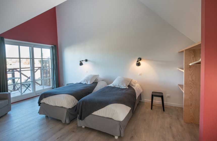 Double bedroom of a villa at the Hameau de Diane, Quend-Plage