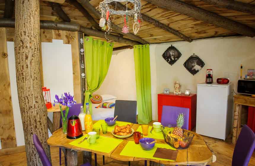 Your delightfully unusual cottage at Camping Coeur de la Foret is called 'Cachette de Frodon'