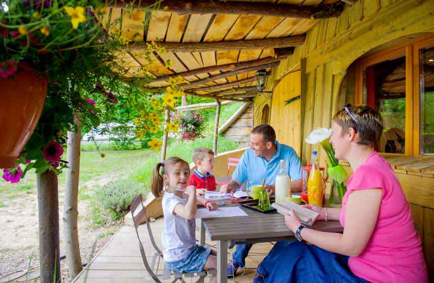 You'll enjoy spending time on the terrace at your little Hobbit cottage in Pierrefonds