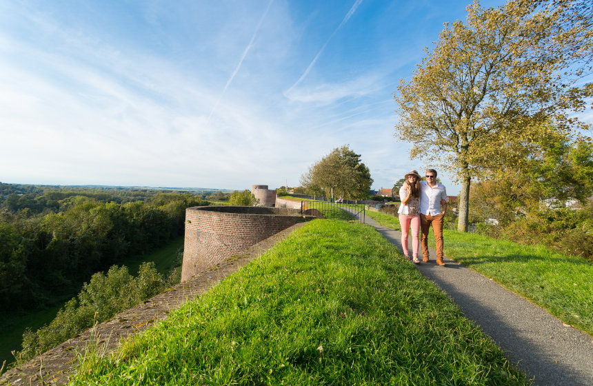 Enjoying a walk on the remparts of Montreuil-sur-Mer, Northern France