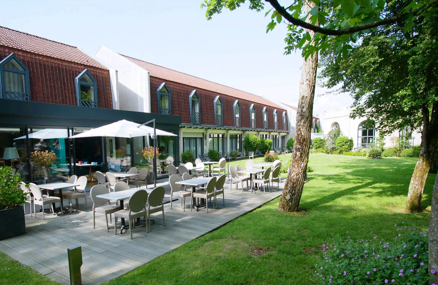 Relax out on the terrace at the Holiday Inn hotel in Le Touquet