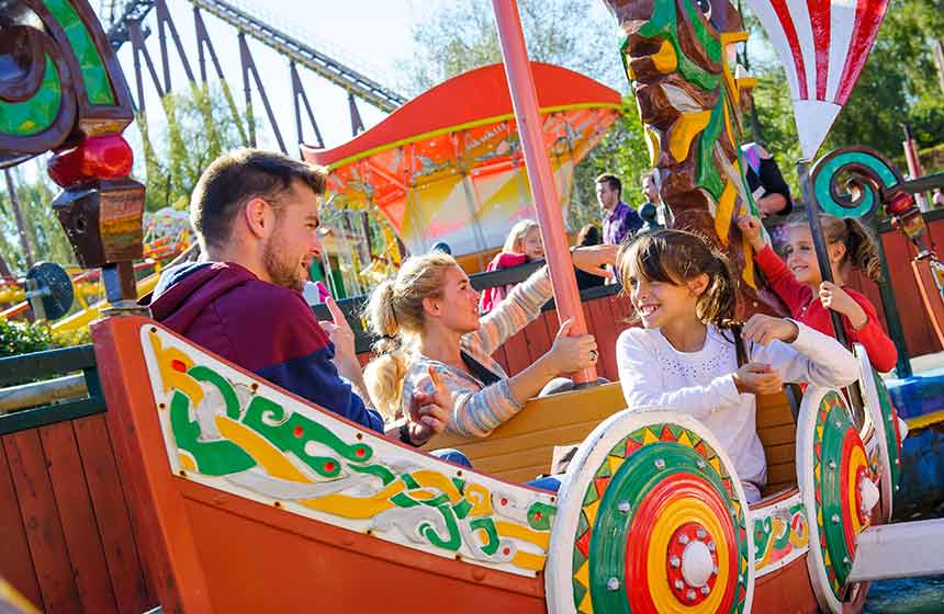 It’s smiles and giggles all round at Parc-Astérix theme park in Northern France