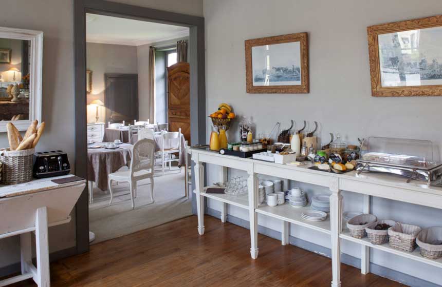 A lovely buffet breakfast at Ferme du Vert ‒ or you can request breakfast in your room if you prefer