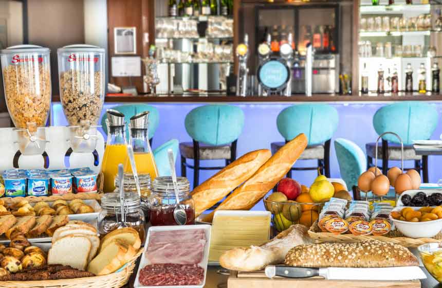 For breakfast, there’s a good choice of fresh and healthy at Hotel Castel Victoria, Le Touquet, Northern France