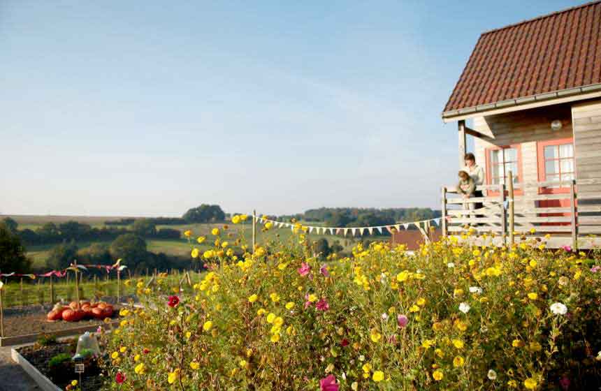 Unlimited view from your country cottage at the Domaine du Val eco-friendly resort, northern France