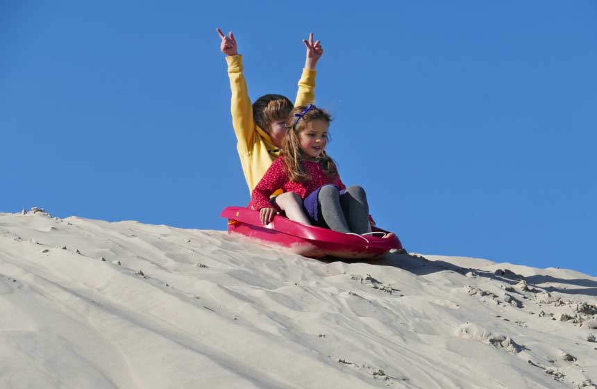 Fun in the dunes at Fort Mahon beach, Northern France