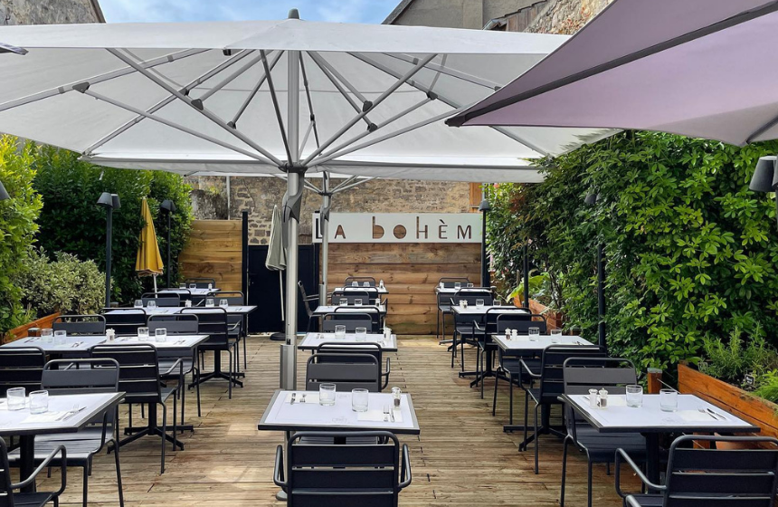 In the summer months diners love La Bohème’s lovely terrace