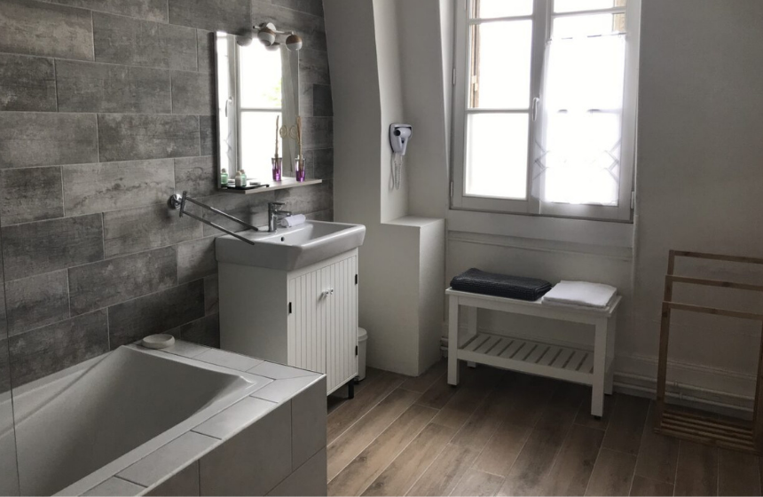 Your ensuite bathroom at La Bohème in Senlis, France