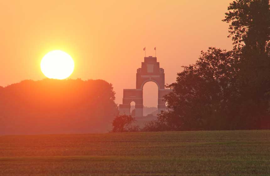 Commemorating WW1's missing, the nearby Thiepval memorial dominates the skyline