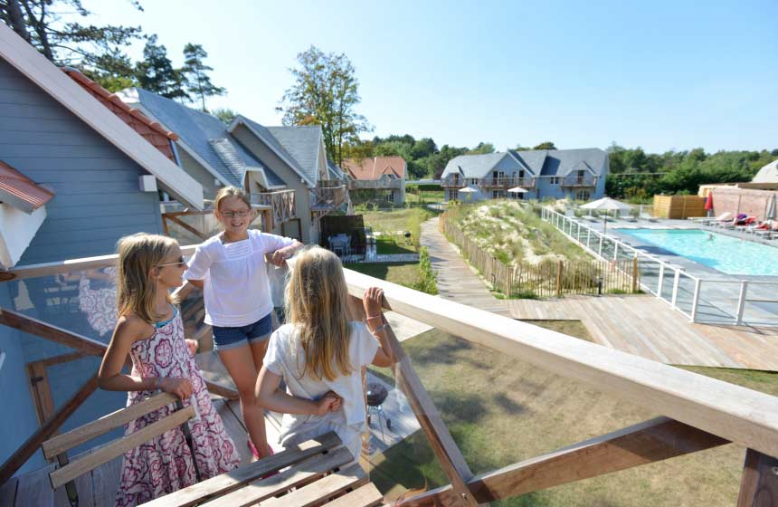 View of the pool of the villas, Domaine de Diane, Quend-Plage