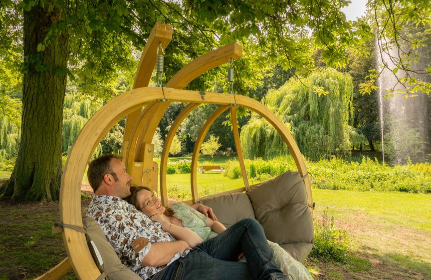 Enjoy a moment of pure relaxation in one of the hotel's swing seats
