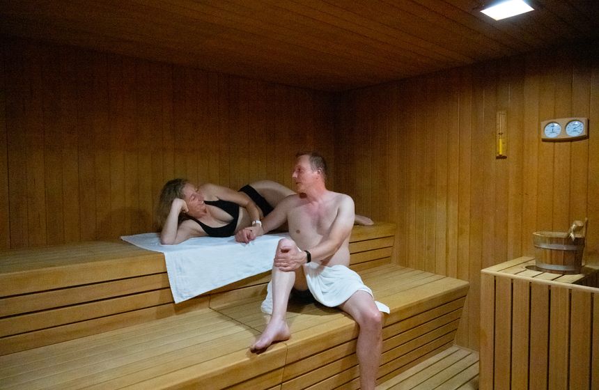 Enjoy the spa's sauna at the Royal Hainaut Hotel