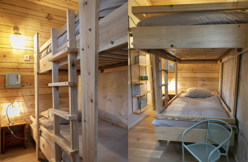 The children's bedroom with bunk beds