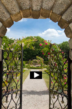 rose garden Chaalis Oise Northern France