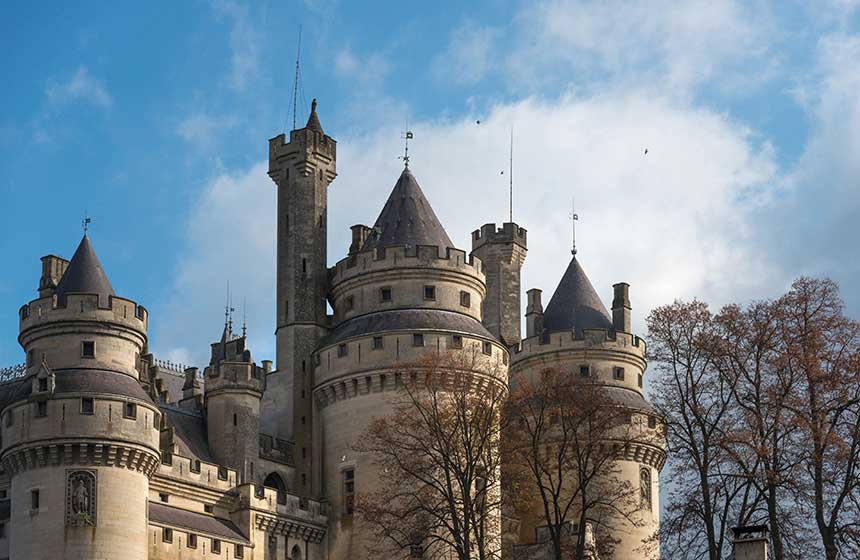 During your family cabin stay, be sure to head to magical Château de Pierrefonds nearby