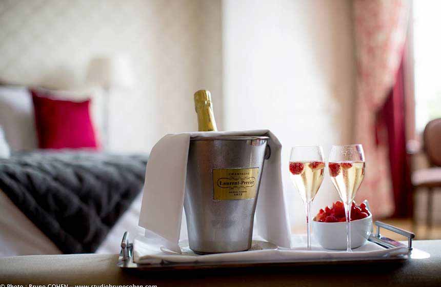 Two glasses of champagne are included in the cost of your stay at Chateau de la Tour