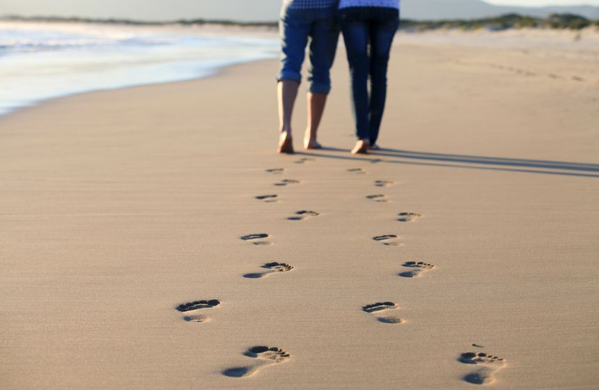 A romantic walk along the beach near your coastal holiday cottage in Northern France